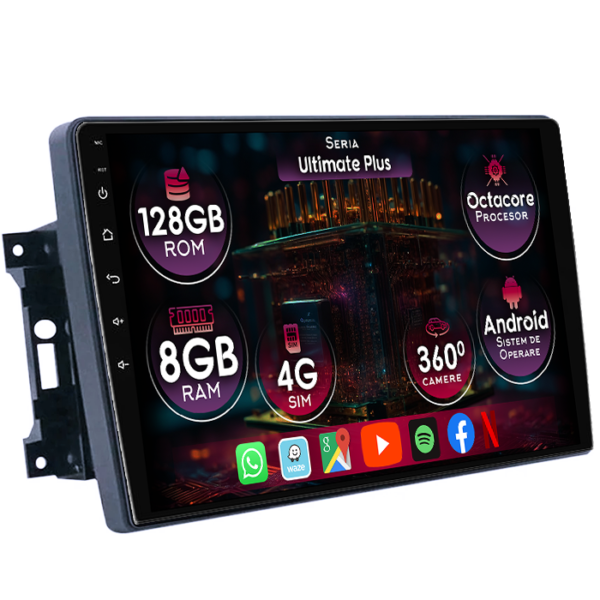 Navigatie dedicata Jeep Wrangler 2007-2018, 8GB RAM 128GB ROM, Octacore, Platforma 7862, Display 10" QLED, Carplay&Android Auto, Android 14, Ventilator Activ