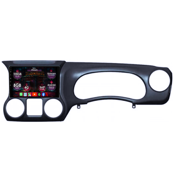 Navigatie dedicata Wrangler 2014-2016, 8GB RAM 128GB ROM, Octacore, Platforma TS18, Display 9" QLED, Carplay&Android Auto, Android 14, Ventilator Activ