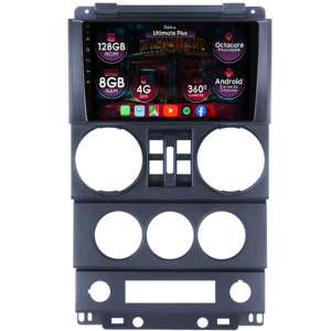 Navigatie dedicata Jeep Wrangler Rubicon 2008-2010, 8GB RAM 128GB ROM, Octacore, Platforma 7862, Display 9" QLED, Carplay, Android 13, Bluetooth, Magazin Play, Ventilator Activ - imagine 1