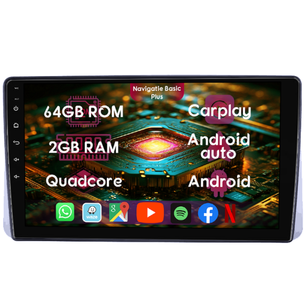 Navigatie dedicata Chrysler Grand Voyager 2013-2016, 2GB RAM 64GB ROM, Quad Core, Display 9" IPS Full HD, Carplay&Android Auto, Android 14, Suport camere AHD