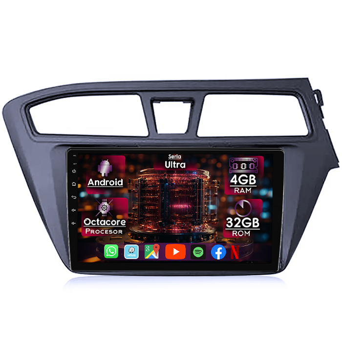 Navigatie dedicata Hyundai I20 2015-2017, 4GB RAM 32GB ROM, Octacore, Display 9" QLED 2K, Carplay&Android Auto, Android 14, Ventilator Activ - imagine 1
