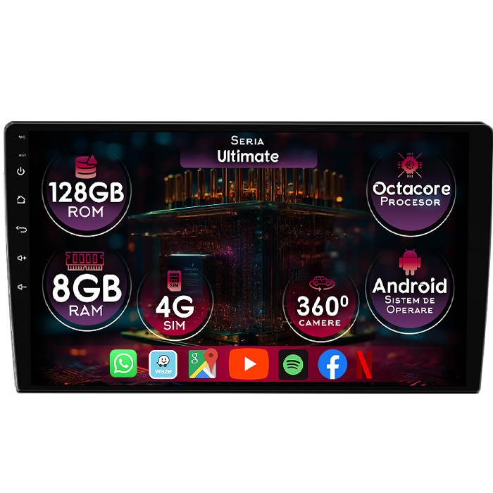 Navigatie dedicata Hyundai i40 2016, 8GB RAM 128GB ROM, Octacore, Platforma TS18, Display 9" QLED, Carplay&Android Auto, Android 14, Ventilator Activ - imagine 1
