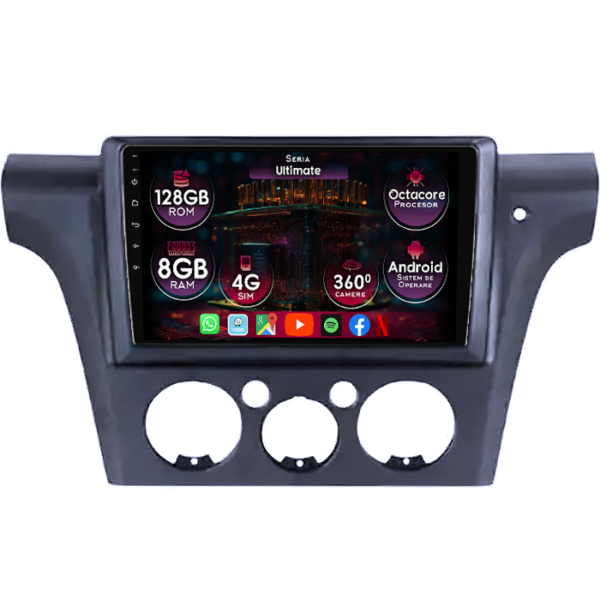 Navigatie dedicata Mitsubishi Outlander 2001-2006, 8GB RAM 128GB ROM, Octacore, Platforma TS18, Display 10" QLED, Carplay&Android Auto, Android 14, Ventilator Activ