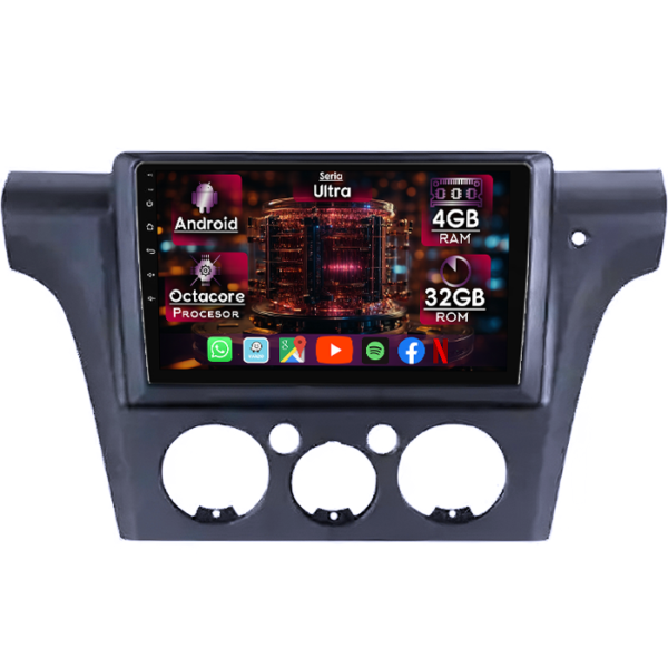 Navigatie dedicata Mitsubishi Outlander 2001-2006, 4GB RAM 32GB ROM, Octacore, Display 10" QLED, Carplay&Android Auto, Android 14, Ventilator Activ