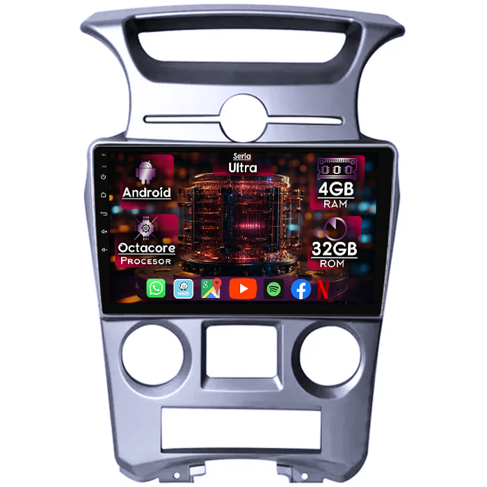 Navigatie dedicata KIA Carens 2007-2011, clima manuala, 4GB RAM 32GB ROM, Octacore, Display 9" QLED 2K, Carplay&Android Auto, Android 14, Ventilator Activ - imagine 1
