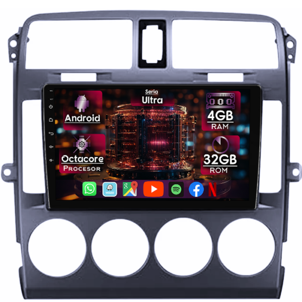 Navigatie dedicata KIA Carnival 2002-2006, Black, 4GB RAM 32GB ROM, Octacore, Display 9" QLED, Carplay&Android Auto, Android 14, Ventilator Activ
