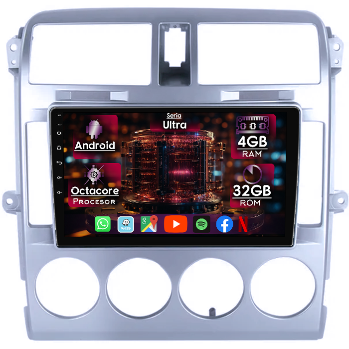 Navigatie dedicata KIA Carnival 2002-2006, Gri, 4GB RAM 32GB ROM, Octacore, Display 9" QLED 2K, Carplay&Android Auto, Android 14, Ventilator Activ - imagine 1