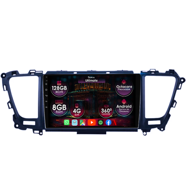 Navigatie dedicata KIA Carnival 2014-2020, 8GB RAM 128GB ROM, Octacore, Platforma TS18, Display 9" QLED, Carplay&Android Auto, Android 14, Ventilator Activ