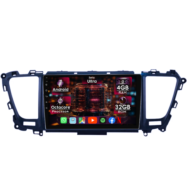 Navigatie dedicata KIA Carnival 2014-2020, 4GB RAM 32GB ROM, Octacore, Display 9" QLED, Carplay&Android Auto, Android 14, Ventilator Activ