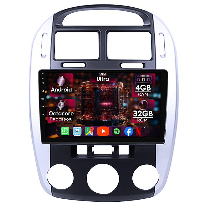 Navigatie dedicata Kia Cerato 2004-2008, 4GB RAM 32GB ROM, Octacore, Display 9" QLED, Carplay&Android Auto, Android 14, Ventilator Activ - imagine 1