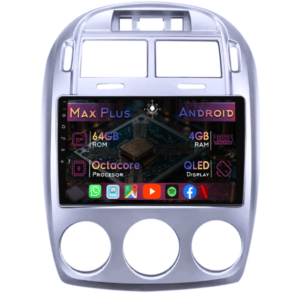 Navigatie dedicata Kia Cerato 2005-2006, 4GB RAM 64GB ROM, Octacore, Display 9" QLED, Carplay&Android Auto, Android 14, Suport camere AHD