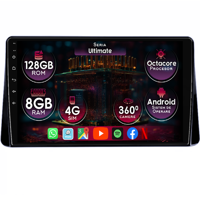 Navigatie dedicata Mitsubishi Eclipse Cross 2018-2019, 8GB RAM 128GB ROM, Octacore, Platforma TS18, Display 10" QLED, Carplay&Android Auto, Android 14, Ventilator Activ - imagine 1