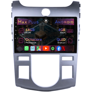 Navigatie dedicata Kia Forte Cerato 2008-2013, 4GB RAM 64GB ROM, Octacore, Display 9" QLED, Carplay&Android Auto, Android 14, Suport camere AHD - imagine 1