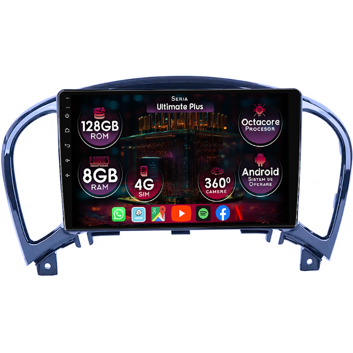 Navigatie dedicata Nissan Juke 2010-2014, 8GB RAM 128GB ROM, Octacore, Platforma 7862, Display 9" QLED 2K, Carplay&Android Auto, Android 14, Ventilator Activ - imagine 1