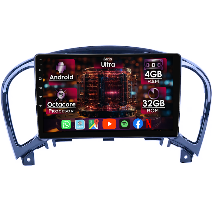 Navigatie dedicata Nissan Juke 2010-2014, 4GB RAM 32GB ROM, Octacore, Display 9" QLED 2K, Carplay&Android Auto, Android 14, Ventilator Activ - imagine 1