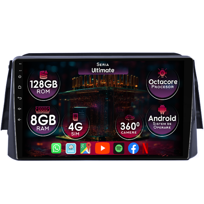 Navigatie dedicata Nissan Kicks 2016-2017, 8GB RAM 128GB ROM, Octacore, Platforma TS18, Display 9" QLED, Carplay&Android Auto, Android 14, Ventilator Activ - imagine 1