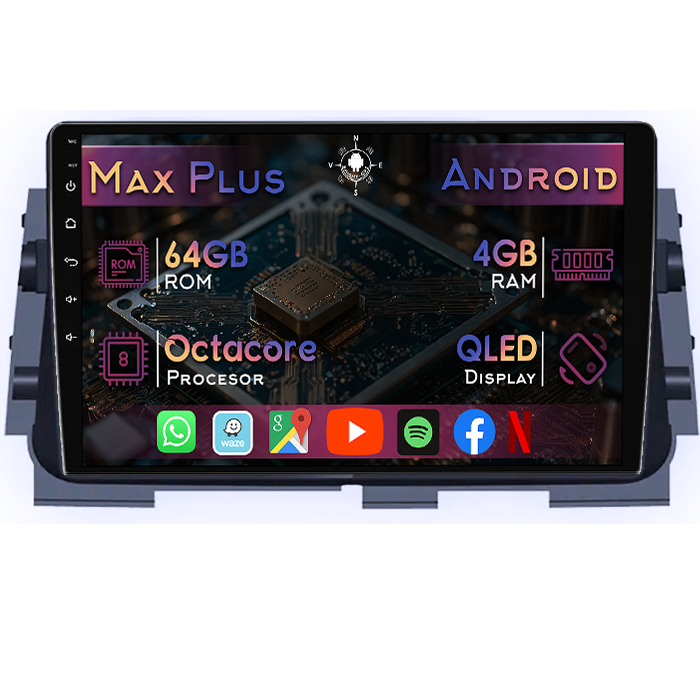 Navigatie dedicata Nissan Kicks Micra P15 2016-2020, 4GB RAM 64GB ROM, Octacore, Display 9" QLED, Carplay&Android Auto, Android 14, Suport camere AHD - imagine 1