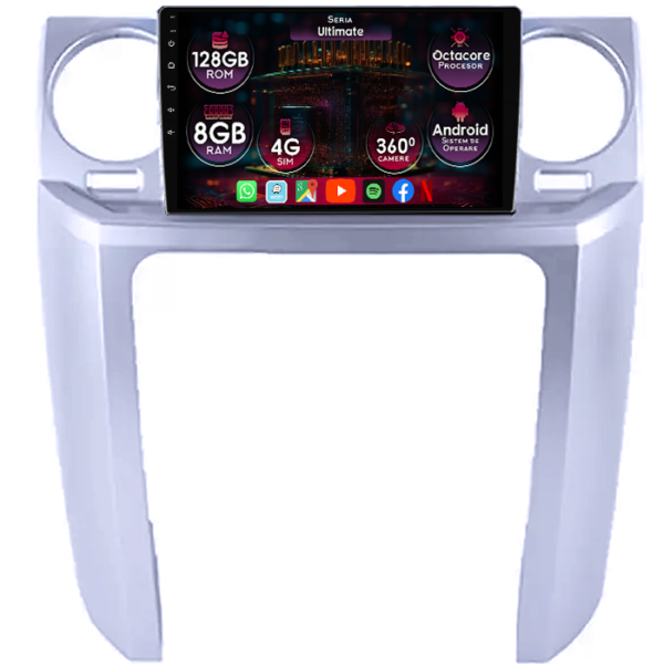 Navigatie dedicata Land Rover Discovery 3 2004-2005, 8GB RAM 128GB ROM, Octacore, Platforma TS18, Display 9" QLED, Carplay&Android Auto, Android 14, Ventilator Activ