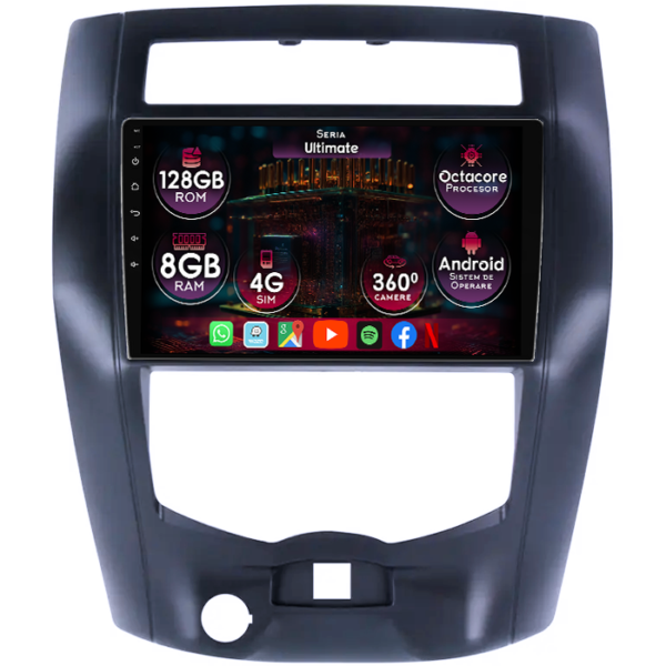 Navigatie dedicata Nissan Livina 2007-2016, 8GB RAM 128GB ROM, Octacore, Platforma TS18, Display 10" QLED, Carplay&Android Auto, Android 14, Ventilator Activ