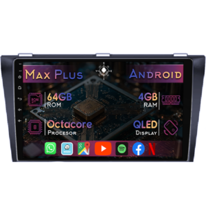 Navigatie dedicata Mazda 3 2004-2009, 4GB RAM 64GB ROM, Octacore, Display 9" QLED, Carplay&Android Auto, Android 14, Suport camere AHD - imagine 1