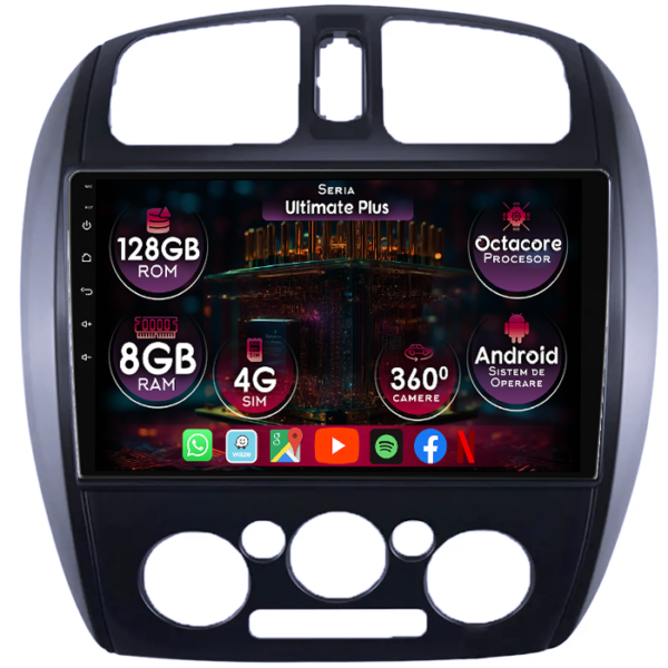 Navigatie dedicata MAZDA 323, 8GB RAM 128GB ROM, Octacore, Platforma 7862, Display 9" QLED, Carplay&Android Auto, Android 14, Ventilator Activ