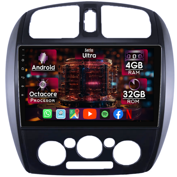 Navigatie dedicata MAZDA 323, 4GB RAM 32GB ROM, Octacore, Display 9" QLED, Carplay&Android Auto, Android 14, Ventilator Activ