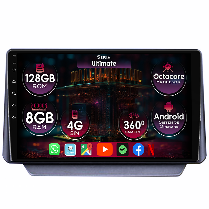 Navigatie dedicata Mazda 2 2014-2022, 8GB RAM 128GB ROM, Octacore, Platforma TS18, Display 9" QLED, Carplay&Android Auto, Android 14, Ventilator Activ - imagine 1