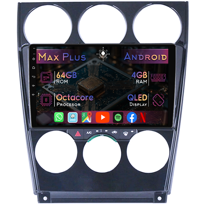 Navigatie dedicata Mazda 6 2002-2008, 4GB RAM 64GB ROM, Octacore, Display 9" QLED, Carplay&Android Auto, Android 14, Suport camere AHD - imagine 1