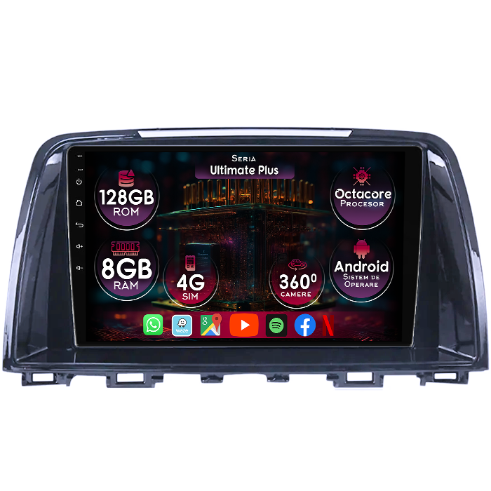 Navigatie dedicata Mazda 6 2012-2017, 8GB RAM 128GB ROM, Octacore, Platforma 7862, Display 9" QLED, Carplay&Android Auto, Android 14, Ventilator Activ - imagine 1