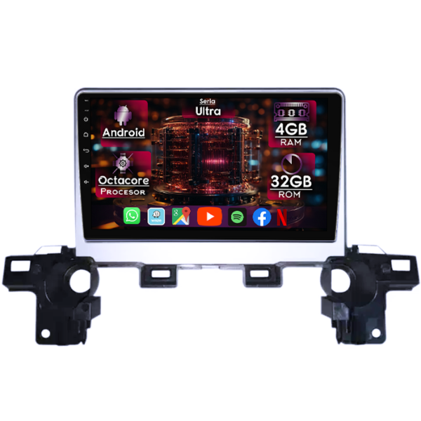 Navigatie dedicata Mazda CX-5 2017-2018, 4GB RAM 32GB ROM, Octacore, Display 9" QLED, Carplay&Android Auto, Android 14, Ventilator Activ