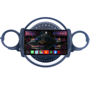 Navigatie dedicata Mini Cooper 2007-2015, 4GB RAM 64GB ROM, Quad Core, Display 9" QLED 1K, Carplay&Android Auto, Android 14, Suport camere AHD - imagine 1