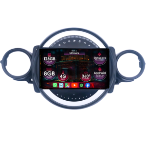 Navigatie dedicata Mini Cooper 2007-2015, 8GB RAM 128GB ROM, Octacore, Platforma TS18, Display 9" QLED, Carplay&Android Auto, Android 14, Ventilator Activ - imagine 1
