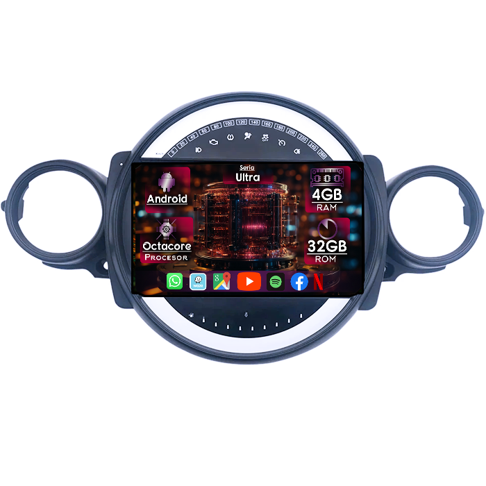 Navigatie dedicata Mini Cooper 2007-2015, 4GB RAM 32GB ROM, Octacore, Display 9" QLED 2K, Carplay&Android Auto, Android 14, Ventilator Activ - imagine 1