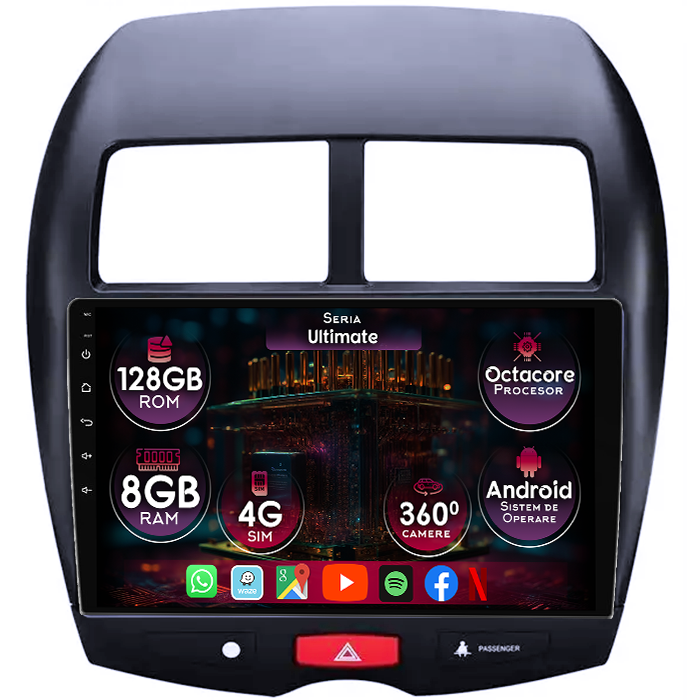 Navigatie dedicata Mitsubishi ASX 2010-2019, 8GB RAM 128GB ROM, Octacore, Platforma TS18, Display 10" QLED, Carplay&Android Auto, Android 14, Ventilator Activ - imagine 1