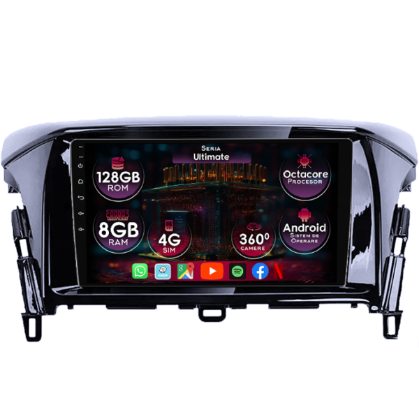 Navigatie dedicata Mitsubishi Eclipse 2017-2020, 8GB RAM 128GB ROM, Octacore, Platforma TS18, Display 9" QLED, Carplay&Android Auto, Android 14, Ventilator Activ