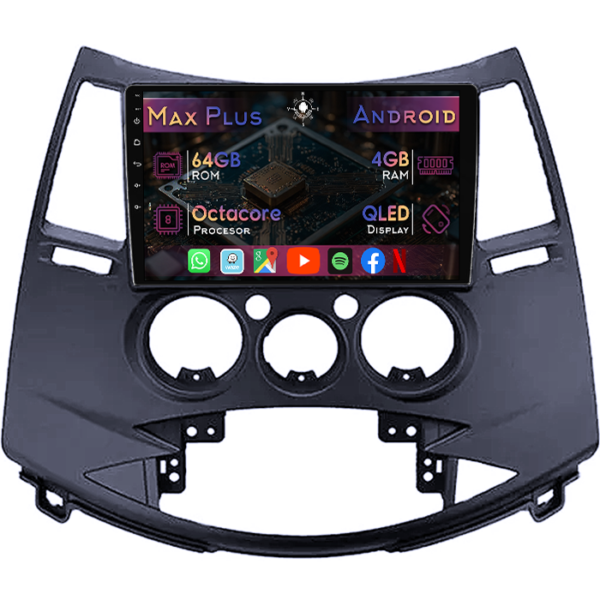 Navigatie dedicata Mitsubishi Grandis 2003-2011, 4GB RAM 64GB ROM, Octacore, Display 9" QLED, Carplay&Android Auto, Android 14, Suport camere AHD