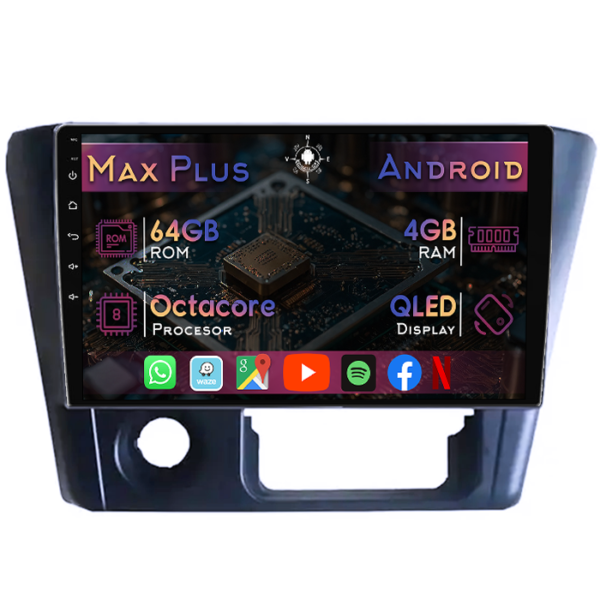 Navigatie dedicata Mitsubishi Lancer 2006, 4GB RAM 64GB ROM, Octacore, Display 9" QLED, Carplay&Android Auto, Android 14, Suport camere AHD