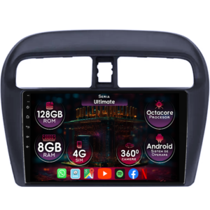 Navigatie dedicata Mitsubishi Mirage Attrage 2012-2018, 8GB RAM 128GB ROM, Octacore, Platforma TS18, Display 9" QLED, Carplay&Android Auto, Android 14, Ventilator Activ - imagine 1