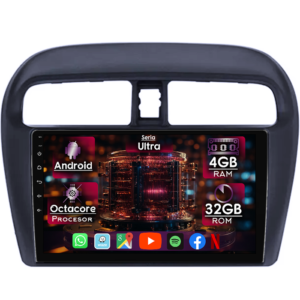 Navigatie dedicata Mitsubishi Mirage Attrage 2012-2018, 4GB RAM 32GB ROM, Octacore, Display 9" QLED 2K, Carplay&Android Auto, Android 14, Ventilator Activ - imagine 1
