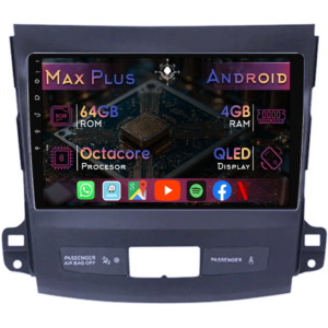 Navigatie dedicata Mitsubishi Outlander 2006-2012, 4GB RAM 64GB ROM, Octacore, Display 9" QLED, Carplay&Android Auto, Android 14, Suport camere AHD - imagine 1