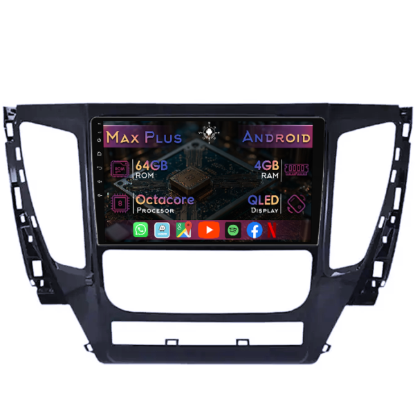 Navigatie dedicata Mitsubishi Pajero 2016-2018, 4GB RAM 64GB ROM, Octacore, Display 9" QLED, Carplay&Android Auto, Android 14, Suport camere AHD