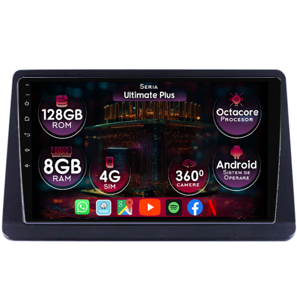 Navigatie dedicata Mitsubishi Pajero Montero V31 1991-2001, 8GB RAM 128GB ROM, Octacore, Platforma 7862, Display 9" QLED, Carplay&Android Auto, Android 14, Ventilator Activ