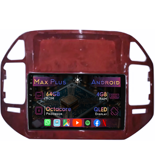 Navigatie dedicata Mitsubishi Pajero V73 2004-2011, maro, 4GB RAM 64GB ROM, Octacore, Display 9" QLED, Carplay&Android Auto, Android 14, Suport camere AHD