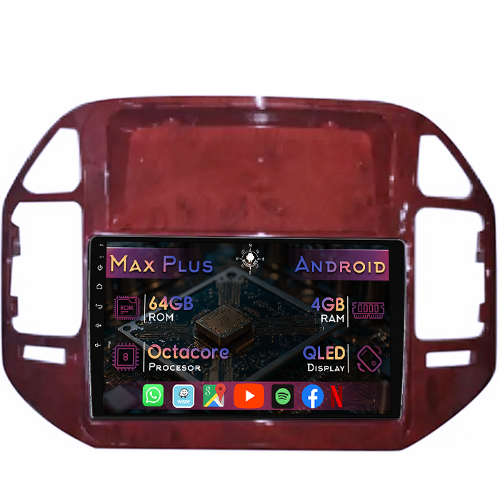 Navigatie dedicata Mitsubishi Pajero V73 2004-2011, maro, 4GB RAM 64GB ROM, Octacore, Display 9" QLED, Carplay&Android Auto, Android 14, Suport camere AHD - imagine 1