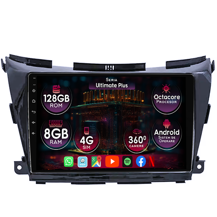 Navigatie dedicata Nissan Murano 2014-2020, 8GB RAM 128GB ROM, Octacore, Platforma 7862, Display 10" QLED 2K, Carplay&Android Auto, Android 14, Ventilator Activ - imagine 1