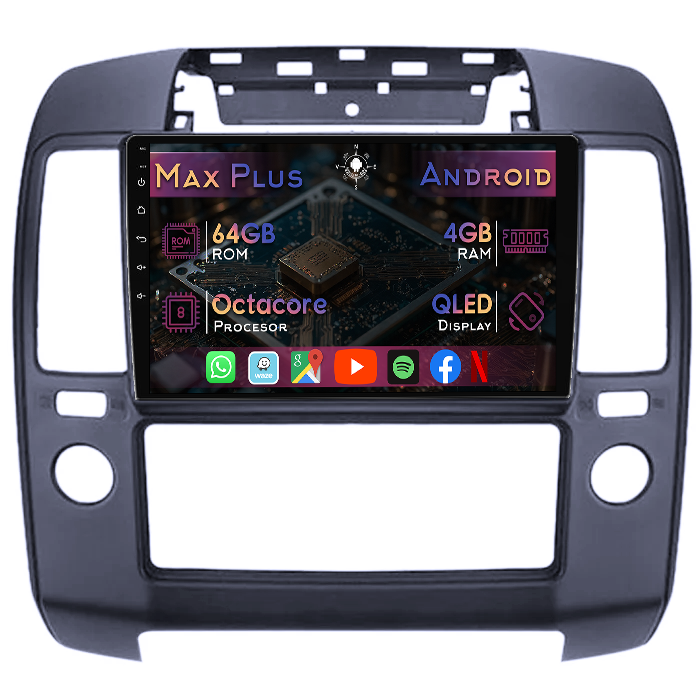Navigatie dedicata Nissan Navara D40 2004-2010, 4GB RAM 64GB ROM, Octacore, Display 9" QLED, Carplay&Android Auto, Android 14, Suport camere AHD - imagine 1