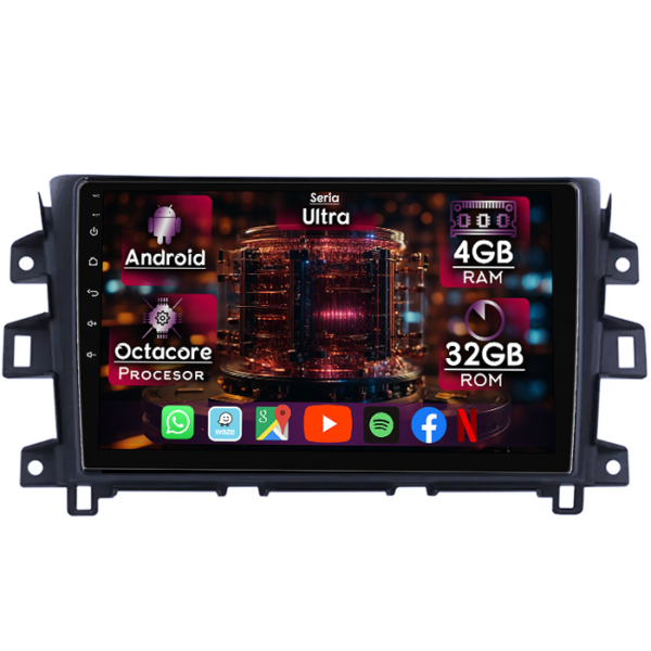 Navigatie dedicata Nissan Navara NP300 2011-2016, 4GB RAM 32GB ROM, Octacore, Display 9" QLED, Carplay&Android Auto, Android 14, Ventilator Activ