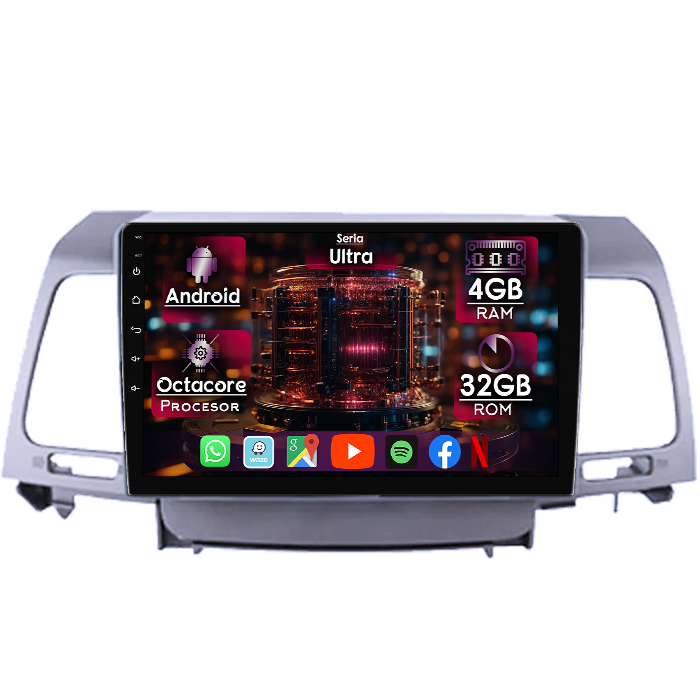 Navigatie dedicata Kia Opirus 2007-2008, 4GB RAM 32GB ROM, Octacore, Display 9" QLED 2K, Carplay&Android Auto, Android 14, Ventilator Activ - imagine 1
