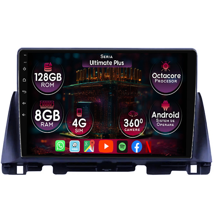 Navigatie dedicata KIA Optima 4 JF 2015-2020, 8GB RAM 128GB ROM, Octacore, Platforma 7862, Display 10" QLED, Carplay&Android Auto, Android 14, Ventilator Activ - imagine 1