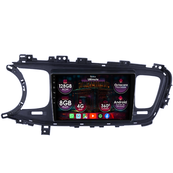 Navigatie dedicata Kia Optima K5 2013-2015, 8GB RAM 128GB ROM, Octacore, Platforma TS18, Display 9" QLED, Carplay&Android Auto, Android 14, Ventilator Activ